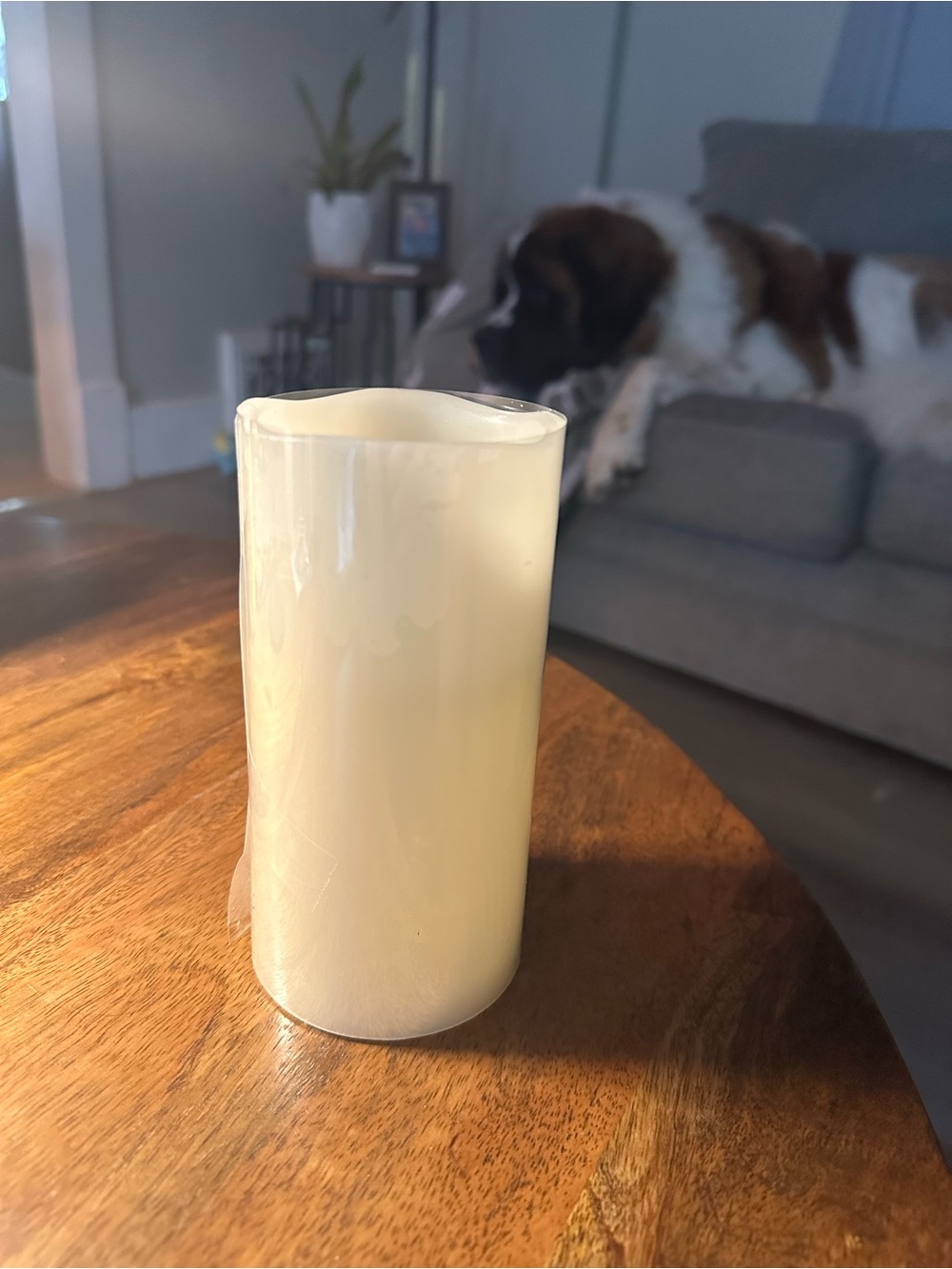 Ivory LED Flameless Pillar Candle - Vanilla Scented Decorative Accent